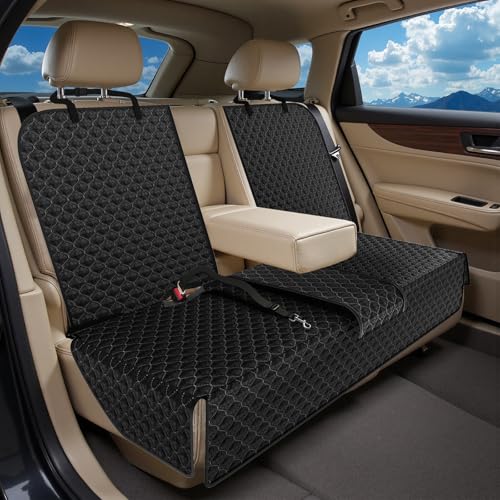 UPAWPIA Hundedecke Auto Rückbank Kompatibel mit Kindersitz und Hundegurt Autoschondecke Hund Rücksitz Wasserdicht Kratzfeste Hundematte Auto Rückbank Universal für PKWs LKWs und SUV mit Hundegurt