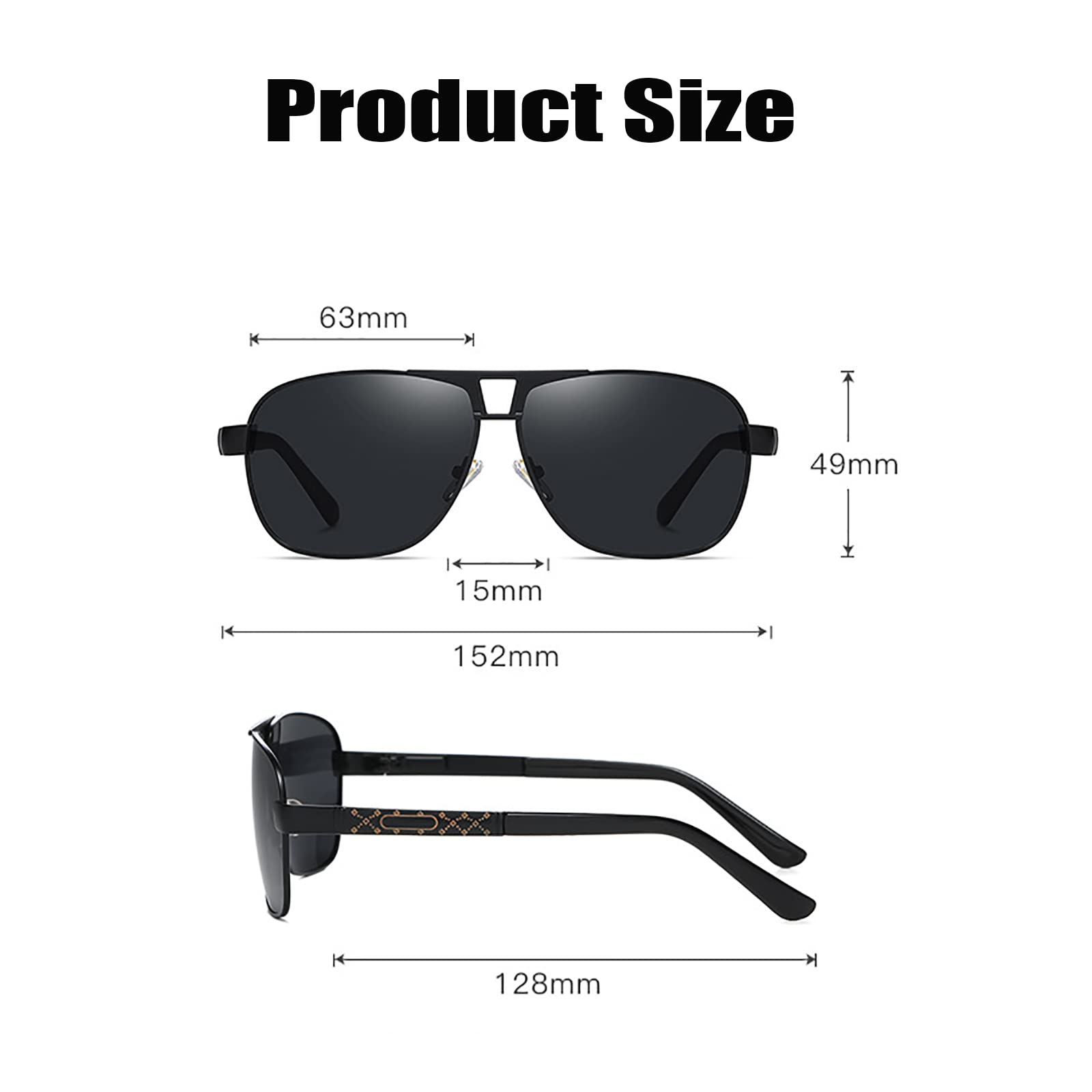 Okulary przeciwsłoneczne męskie spolaryzowane 100% ochrona przed promieniowaniem UV okulary do jazdy w dużych oprawkach B (Color : A)