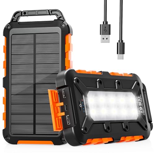 Power Bank Solare 26800mAh, PD15W Caricatore Solare Portatile USB C