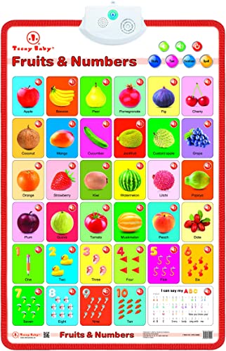 Teeny Baby Interactive ABC Alphabet Wall Chart -Alphabet Learning Poster | Toddler Toys |Best Fun Educational Learning Toys Gifts for 3 4 5 6 Years Old Toddler Kid (Fruit&Numbers)