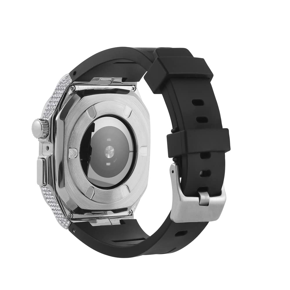 Apple Watch用 ステンレススチール ケース 44mm Amazon.com: Luxury Metal Case for Apple Watch 9 8 7 45mm 6