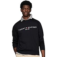 Tommy Hilfiger Uomo Felpa Tommy Logo Senza Cappuccio, Blu (Desert Sky)