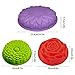 SENHAI 3 Pack Flower Shape Silicone Cake Bread Pie Flan Tart Molds, Large Round Sunflower Chrysanthemum Rose Shape Non-Stick Baking Trays for Birthday Party DIY - Yellow,Red,Purple