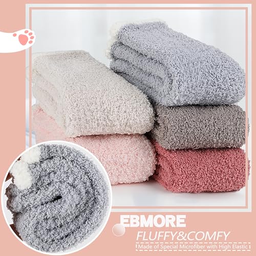 Image of EBMORE Womens Fuzzy Socks Fleece Fluffy Cabin Plush Warm Sleep Soft Cozy Winter Adult Socks