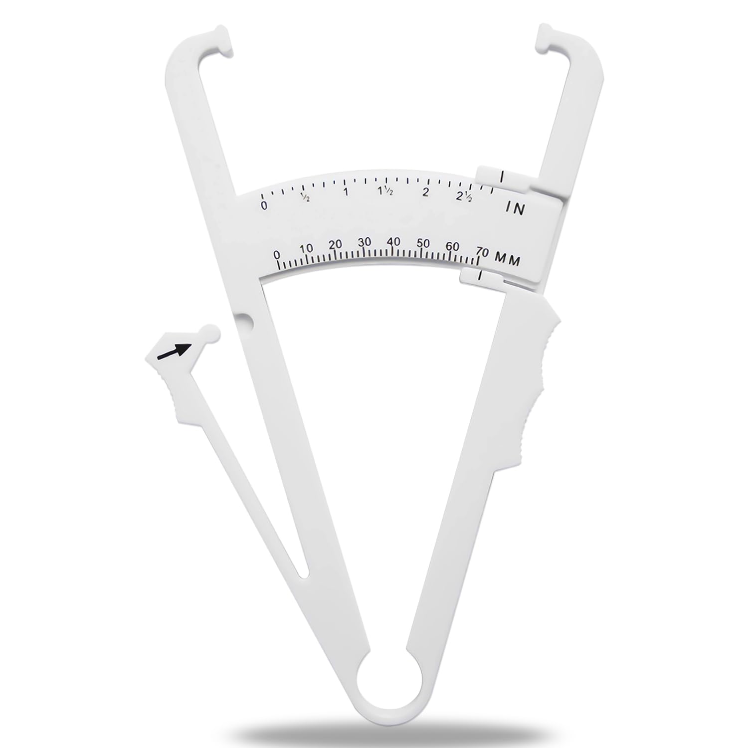 Body Fat Caliper with Body Fat Percentage Measure Chart for Accurately Measuring Body Fat,White
