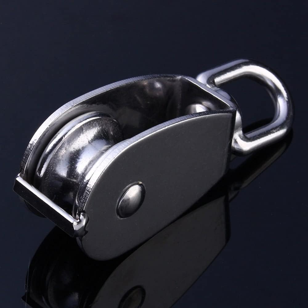 Krążek linowy Pulley wheel，,1Pc Stainless Steel M32 Pulley Block Heavy Duty Single Wheel Swivel Lifting Rope Pulley for Wire Rope
