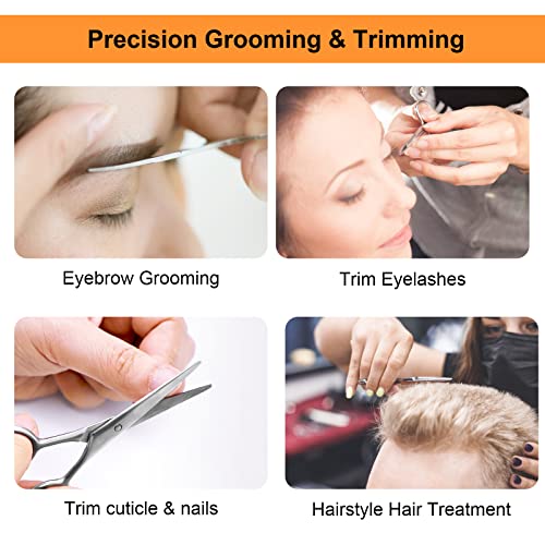 Premium Men's Nose Hair Trimmer, Eyebrow Trimmer Set Of 2 For Beard/Mustache, Nose Hair, Ear Hair, Eyelashes And Eyebrow Trimming, Professional Stainless Steel Trimming Scissors - Silver #TOP4