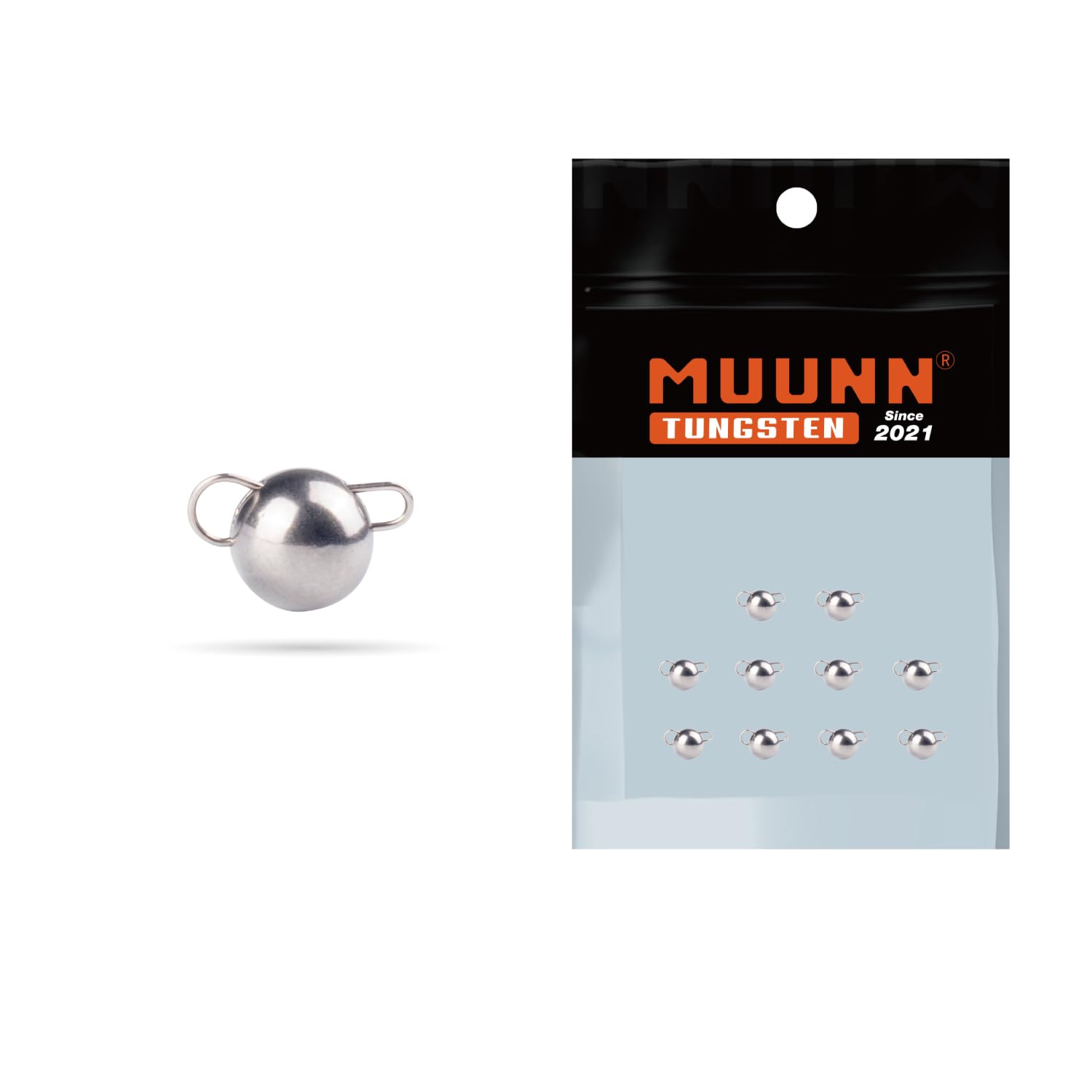 MUUNN 10Pcs Tungsten Cheburashka Weights Fishing Sinkers, 1~30g Tungsten Cannonball Jig Head Fishing Weights Tungsten Cheb Rig Weights, Plain(1.5g) โ image 1