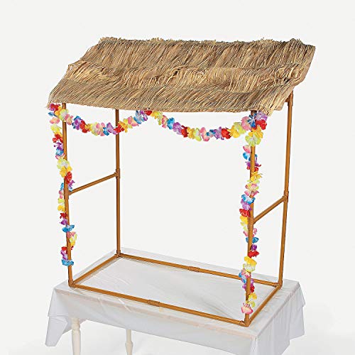 Fun Express Tabletop Tiki Hut Bar Stand - Luau Party Décor