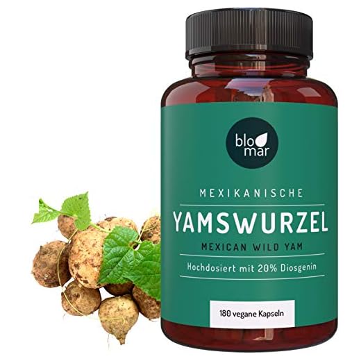 Blomar® Yamswurzel kapslar hög dosering – Wild Yams premium extrakt sinne. 20 % diosgenin · 180 kapslar à 450 mg