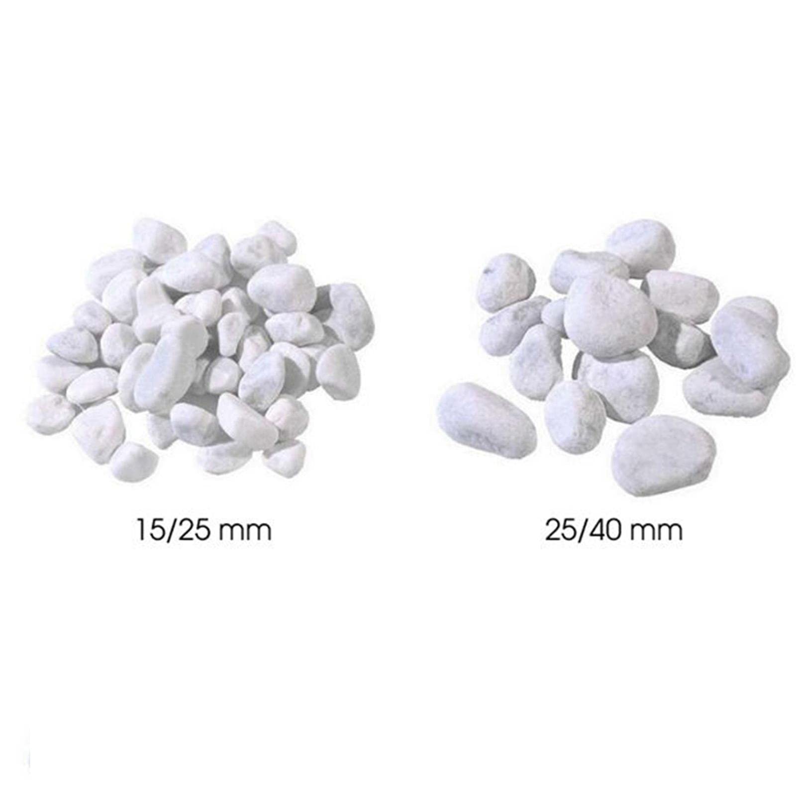 Decor Space Ciottoli bianci da giardino, in marmo di Carrara, sassi decorativi, pietre naturali per vasi fiori ed acquari "Made in Italy" (25 Kg 25-40 mm)