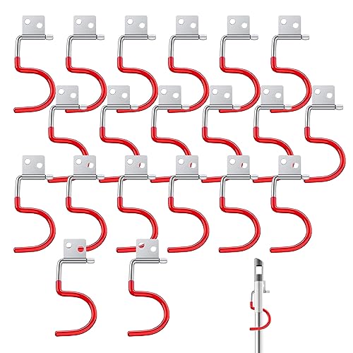 20pcs Gartengerätehalter, Haken Besenhalter Werkzeughalter Gerätehalter Wandhalterung Anti-Rutsch Gummierung für Besen Garten Garage Küche