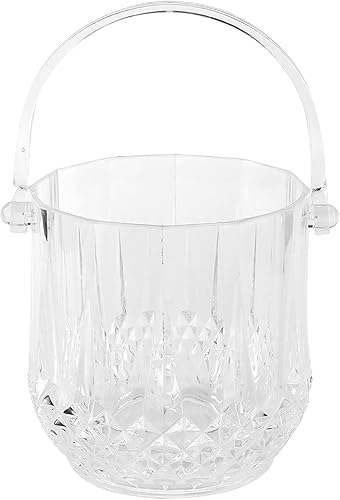 Miniatura 9 de Cubo de hielo para barra de cócteles, cubo de hielo de acrílico transparente para congelador recipiente de hielo de cristal con mango desmontable