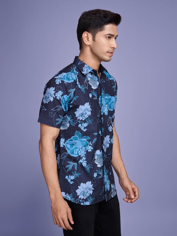 Image of Pinkmint Stylish Shirt for Men ll Printed Half Sleeve Shirt's ll Regular Fit Chest Pocket Shirt