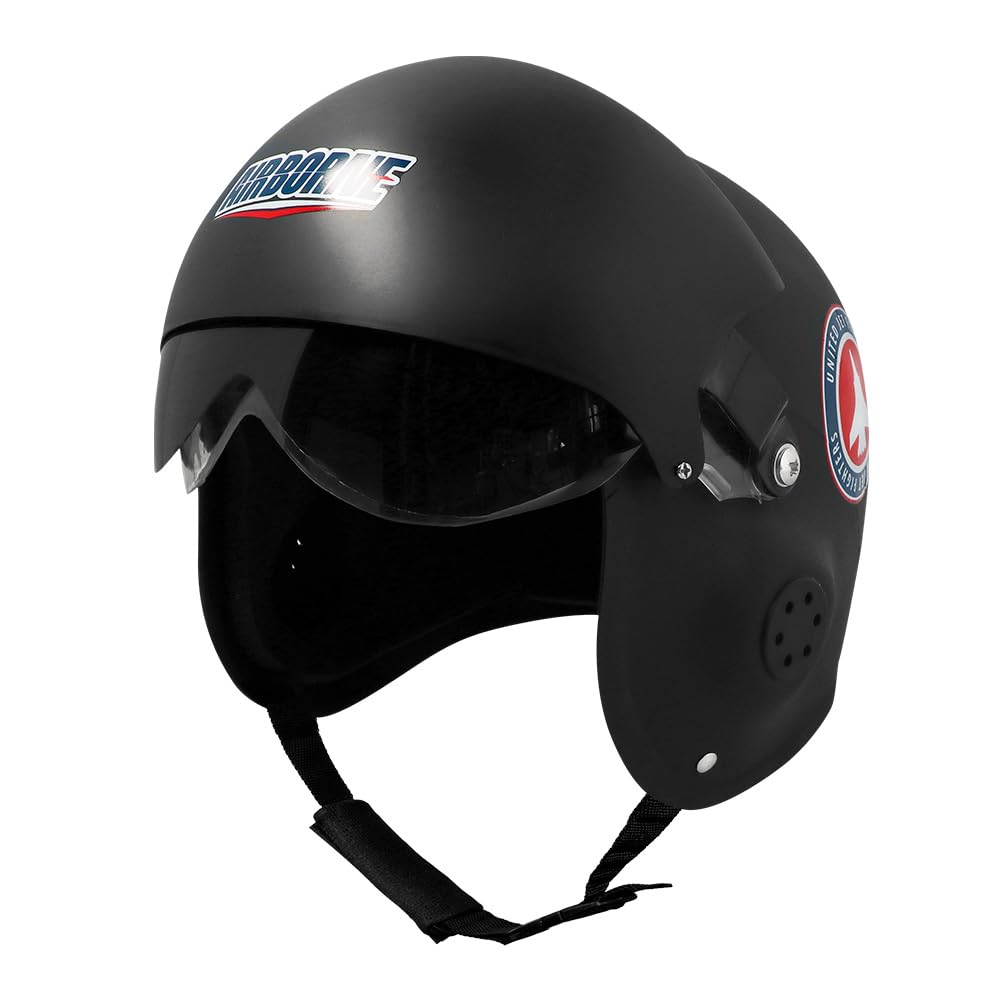 Boland 01420 - Casque Airborne, Coiffe pour costume de Jet Pilot, Accessoires pour déguisements de carnaval, Carnaval, Fête à thème, Noir
