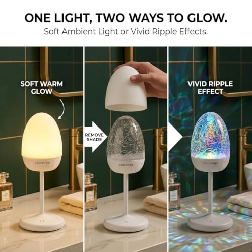 Image of Bathroom Mood Light, Cordless Ocean Wave Projector Lamp