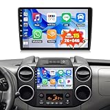 Android 15, 2G+64G GOHHDL Autoradio pour Citroen Berlingo B9 2008 2017/Peugeot Partner 2008 2019, 9 Pouces Écran Tactile 2 DIN avec Carplay Android Auto GPS WiFi Bluetooth FM/RDS SWC Caméra de Recul