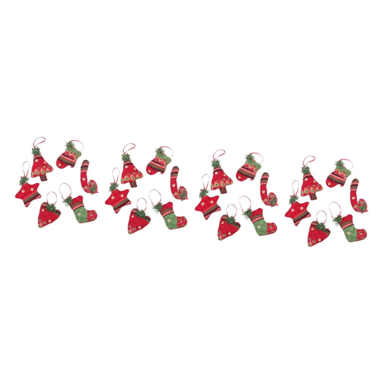 24 Pièces Décoration De Noël Décor Suspendu d'arbre De Noël en Tissu Pendentif Sapin De Noel Ornements d'arbre De Ornement De Cheminée De Décor Suspendu pour Rouge Alipis