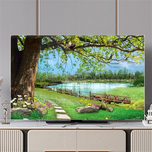 Copertura Antipolvere per TV Motivo Foresta 3D Copri Televisore 32-80inch Cover TV TV Protezione TV Custodia Protettiva TV 40-43inch Acqua di lago
