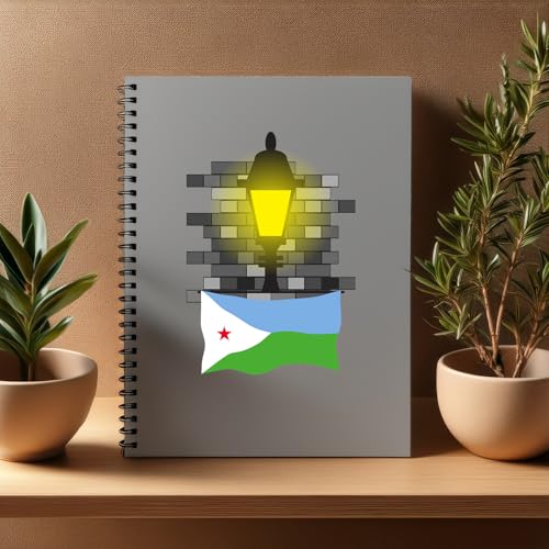 Carnet ligné Djibouti Street Lamp Bricks A5 de qualité supérieure pack de 20