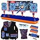 Lehoo Castle Geschenk Jungen 5 6 7 8 Jahre, Nerf Zielscheibe mit Weste Jungs für Nerf Pistole Zubehör, 60 Darts, Spielzeug ab 6 Jahre Jungen