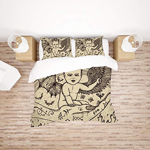Housse de couette Demon Baby parure de lit ultra douce polyester lit super king