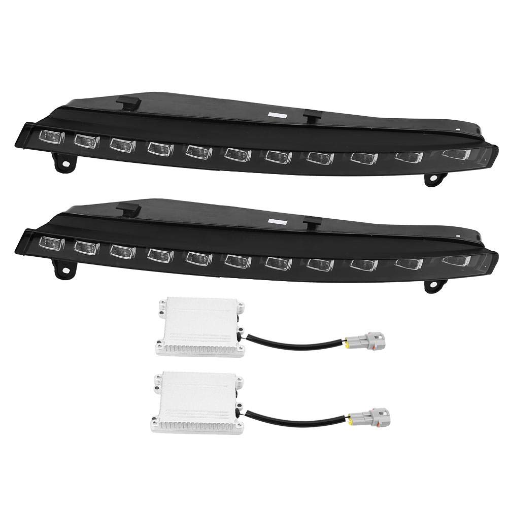 paire de feux diurnes de voiture, clignotants 2 couleurs LED DRL antibrouillard pour 06-09