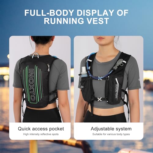 Image of INOXTO Running Hydration Vest Backpack,Lightweight Insulated Pack with 1.5L Water Bladder Bag Daypack for Hiking Trail Running Cycling Race Marathon for Women Men