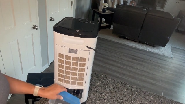 Image of Windowless Portable Air Conditioners w /Dual Tank for 24H Cooling 600Sq.ft, 6 Ice Packs, 4 Modes&3 Speeds Swamp Cooler, 12H Timer 26Ft Remote, 120Swing Evaporative Air Cooler for Room Bedroom