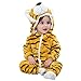 COOKY.D Bébé Filles Garçons Capuche Grenouillères Doux Flanelle Hiver Dessin Animé Pyjama de Combinaison pour 18-24 Mois, Tigre