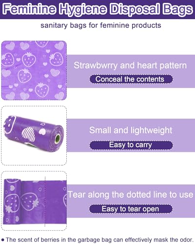 Image of 150 Pcs Sanitary Napkin Disposal Bags, ArtCute Mini Disposable Sanitary Bag Personal Care Tampons Disposal Trash Bag for Sanitary Women Privacy Handling Disposable Diaper Bags