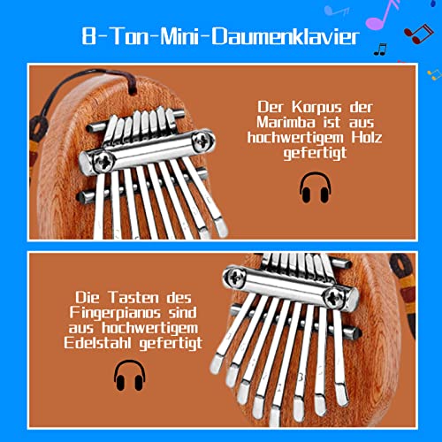 Mini Kalimba 8 touches, piano à pouce pour débutant, Kalimba instrument, Kalimba enfants avec lanière de transport… - Les Beatles, Paul McCartney, John Lennon, RIngo Starr, George Harrison Mini Kalimba 8 touches, piano à pouce pour débutant, Kalimba instrument, Kalimba enfants avec lanière de transport… – Image 6