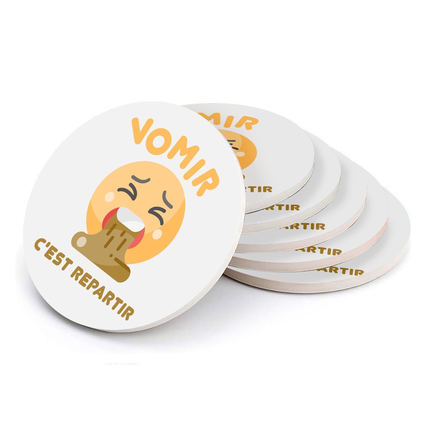Sous-verre Vomir C'est Repartir le cadeau d'anniversaire idéal et drôle pour un ami fêtard
