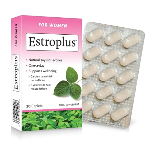 Estroplus (30 Tablets) with Soy Isoflavones B Vitamins & Calcium Supports Hormonal Activity Reduces Tiredness & Fatigue & Maintains Normal Bones.