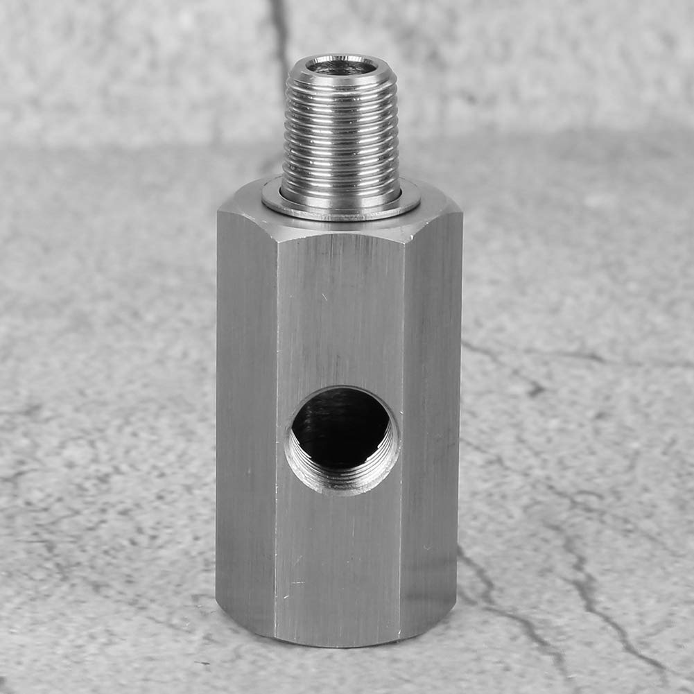 Adaptador De Sensor De Presión De Aceite En T De Acero Inoxidable - 1/8 NPT De 3 Vías - Para Manómetros Y Turbinas De Motor
