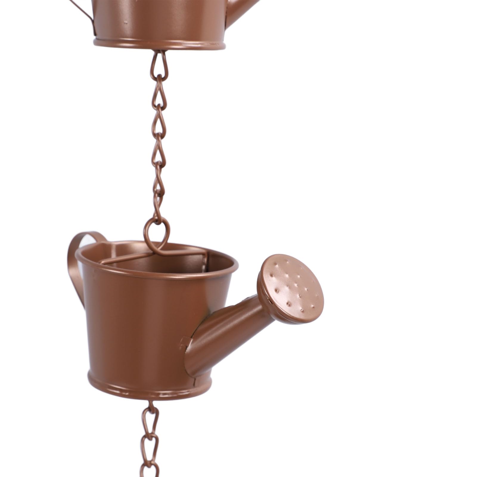 Pilipane Watering Can Rain Chain Iron Decorative Rainwater Diverter Hanging Rain Chain for Gutter Downspout Garden Yard 6 Cups Bucket Shaped