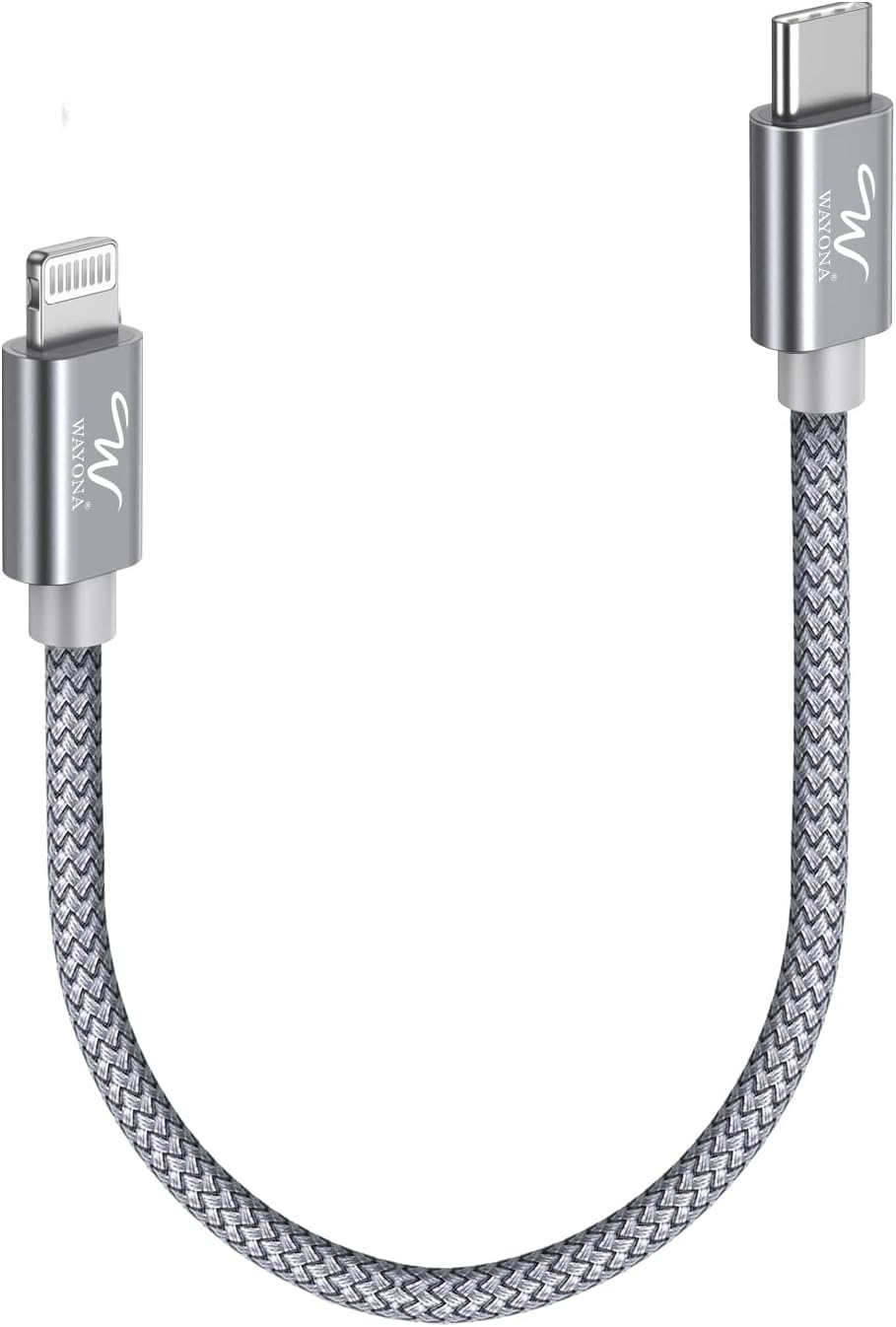 Wayona MFI Certified USB C to Lightning Cable Short 0.25M Fast Charging PD 20W for iPhone 14 14 Pro 14 Plus 14 Pro Max 13 12 11 X and 8 Series (0.25M, Grey)