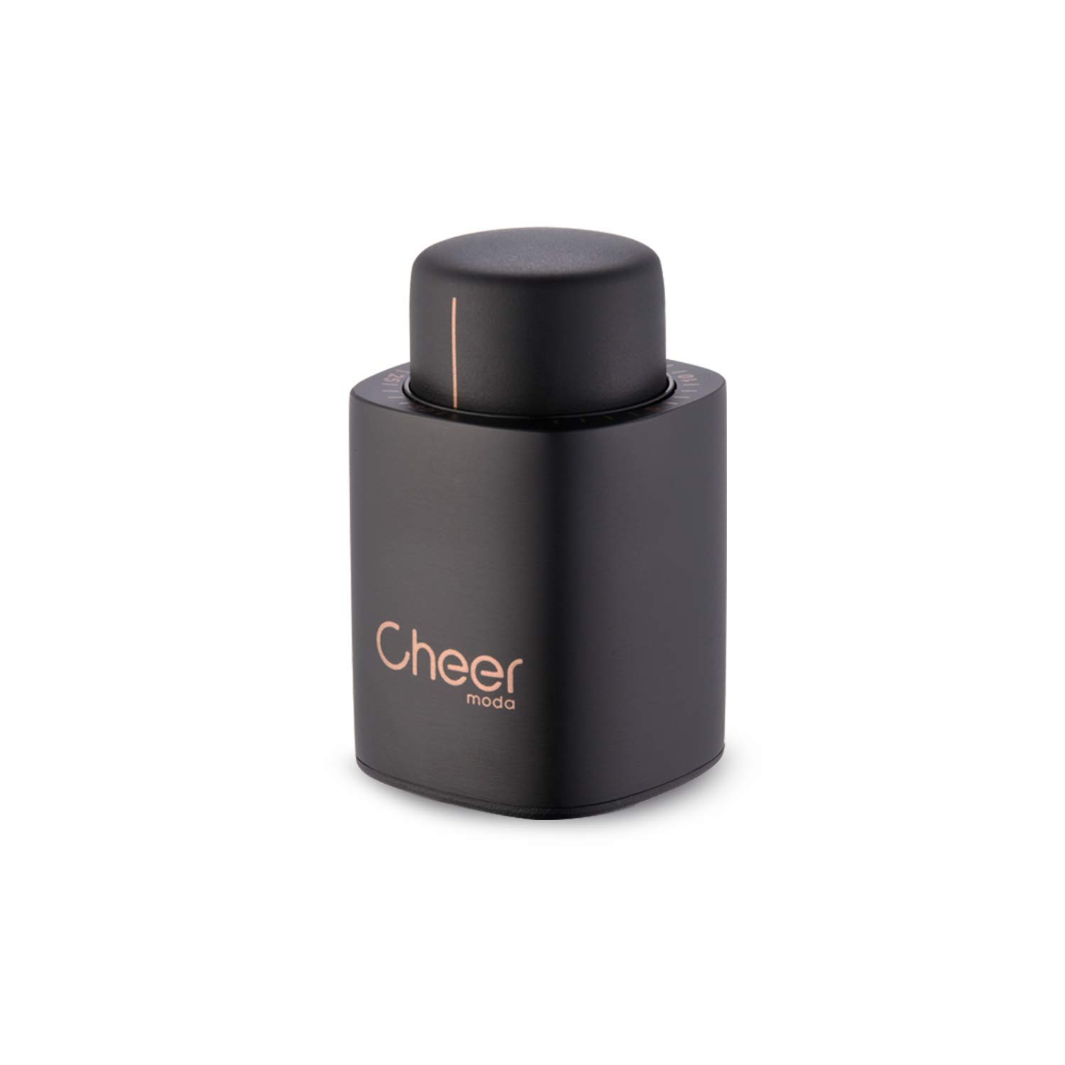 CHEER Wine Vacuum Sealer No. 3, ABS Vacuum Small Wine Bottle Stoppers, Black 7717-W401-032