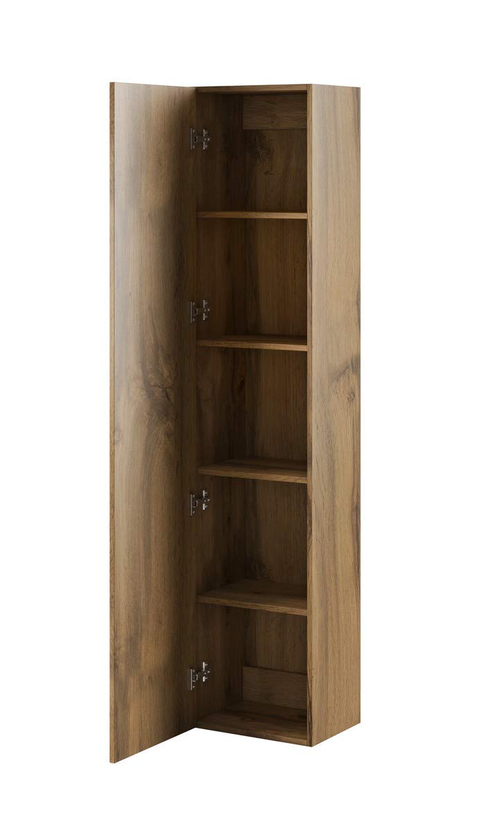 Bellanti Halfhoge Kast 2.0 Rechts 35x35x102cm 1 Deur Natuur Eiken Met Schuine Greep