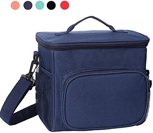 ANTUU Bolsa Térmica Comida 10L, Termica Porta Alimentos con Correa Nevera Portatil Bolsa de Almuerzo para Adulto Babe Niños Trabajo Escuela Viaje Hombre Mujere (Azul)