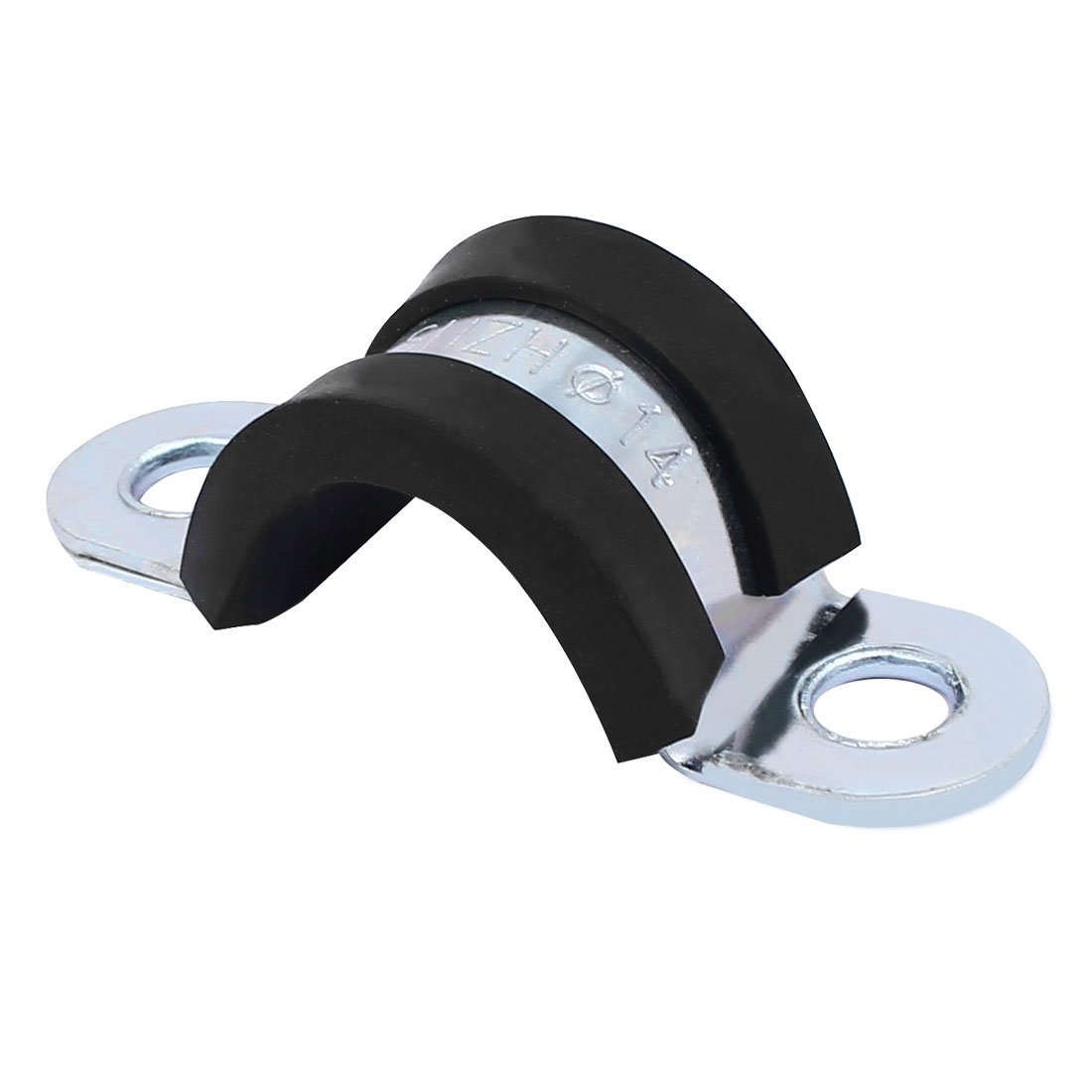 Aexit M14 EPDM Clamps Rubber Lined U Shaped Pipe Tube Strap Clamps Clips Strap Clamps Fasteners 5pcs