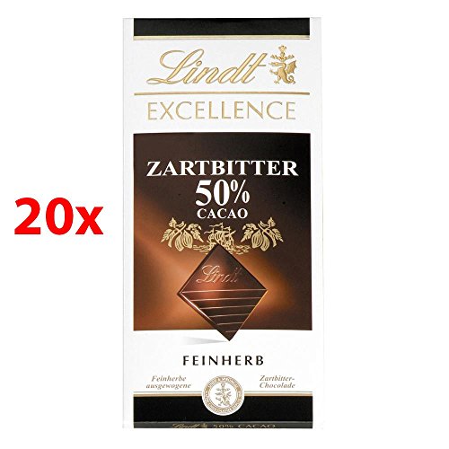Lindt Excellence Schokolade Zartbitter 50% Cacao (20x100g Tafel) – Bild 3