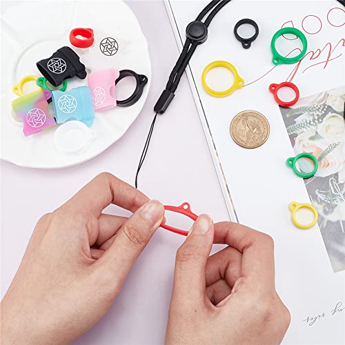 CRASPIRE Phone Lanyard Strap,5 Colors Necklace Lanyards Pendant Holder with 15pcs Silicone Ring - Image 3