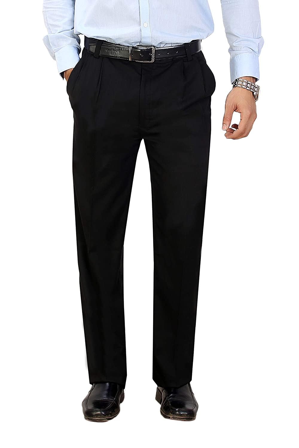 Men's Formal Black Trousers, Classic Fit-picture-23