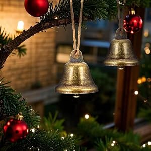 Craft Bells 24 PCS Bronze Jingle Bells Vintage Bells 17 X 15 Small Brass Bells for Wind Chimes Housebreaking Making Dog Potty Training Doorbell Wedding Decor DIY Favor Crafts Christmas Tree