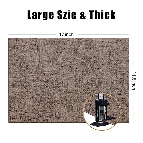 Homaxy Faux Leather Heat Resistant Placemats For Dining Table Set Of 6, Waterproof Wipeable Washable Pu Table Mats, Easy To Clean Anti-Slip Place Mats, 11.8" X 17", Dark Brown #TOP4