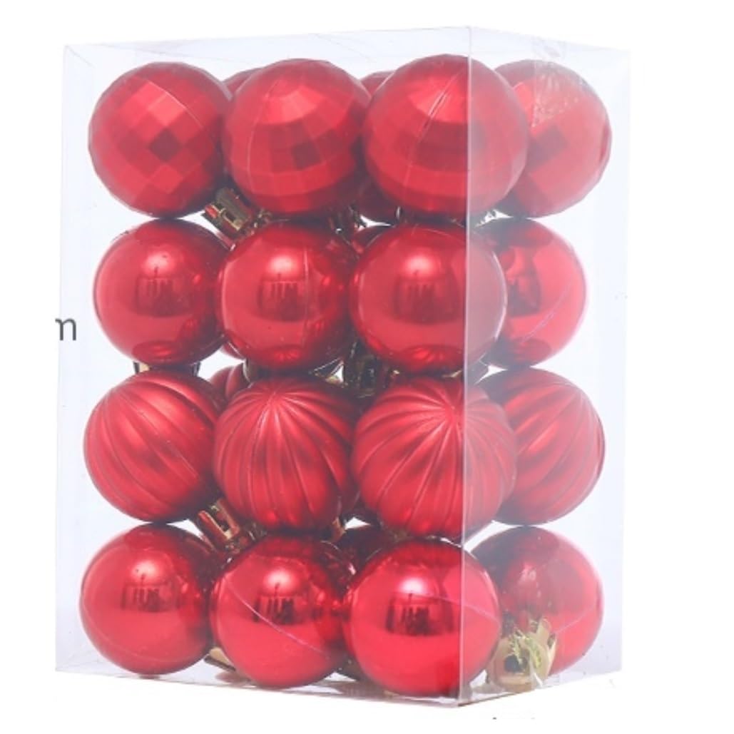 Weihnachtskugel-Dekorationsset, Weihnachtskugel-Ornamente, 24-teilig, Weihnachtsschmuck, Kugeln, bruchsicher, Weihnachtsbaumschmuck für Zuhause, Weihnachtsfeier, Weihnachtskugeln (Farbe: 24 Stück, G