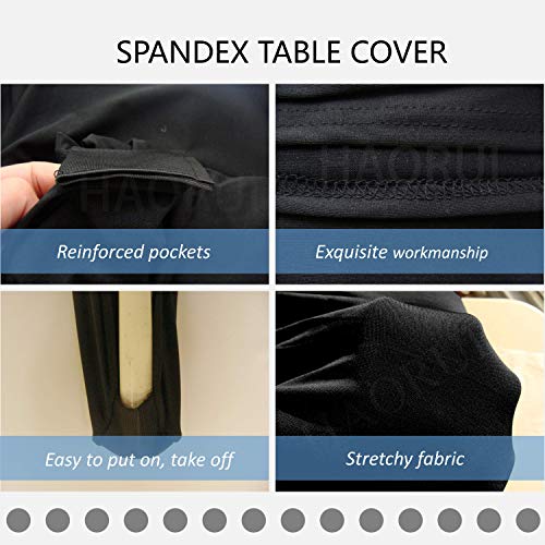 Haorui Rectangular Spandex Table Cover (6 Ft. Black) #TOP1