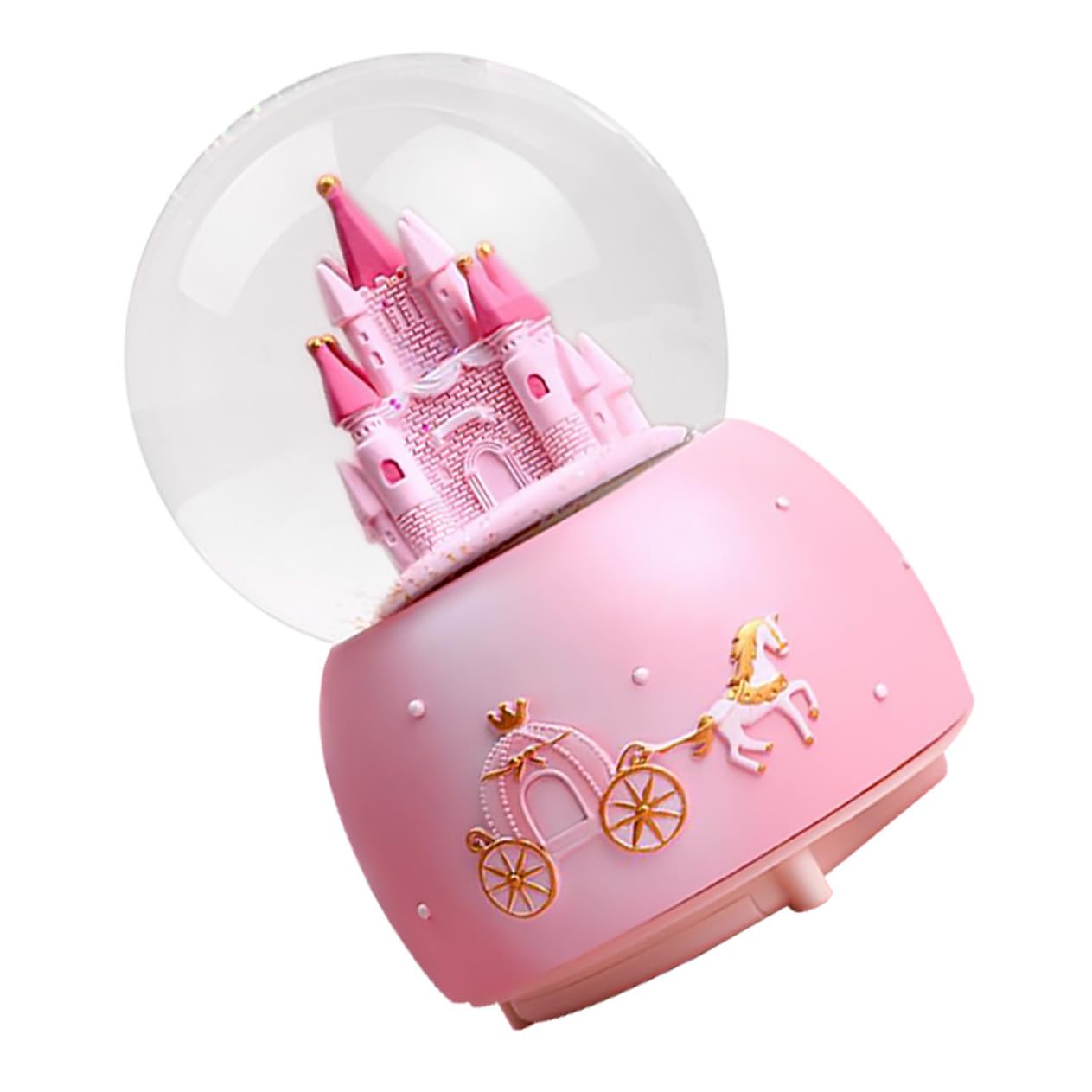 Bola Musical de Cristal Rosa Diseño Creativo y Único, Bola Decorativa para Salón y Dormitorio, Hecha de Resina y Vidrio para Crear Sorpresa y Calidez