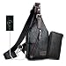 Alena Culian Sling Backpack Men Leather Chest Bag Crossbody Shoulder Bag For Men(black)